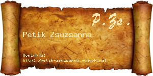 Petik Zsuzsanna névjegykártya